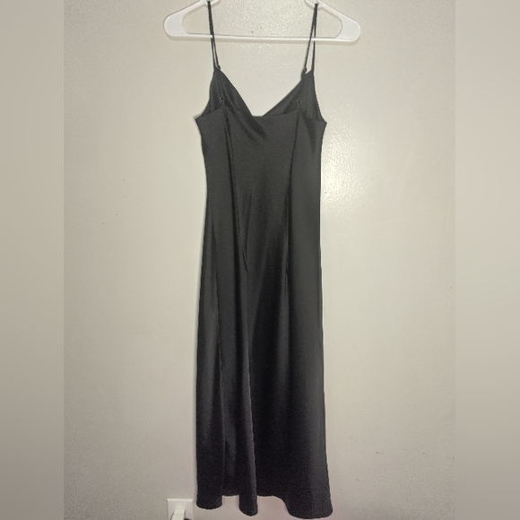 Banana Republic Satin Black Midi Dress - Picture 6 of 6